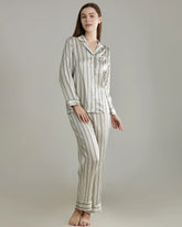 Ensemble de Pyjama en Soie Rayé Classique